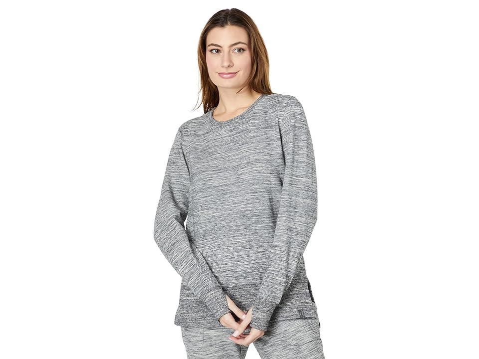 L.L.Bean Bean's Cozy Split Hem Sweatshirt Marled (Light Gray Marl) Women's Clothing Product Image