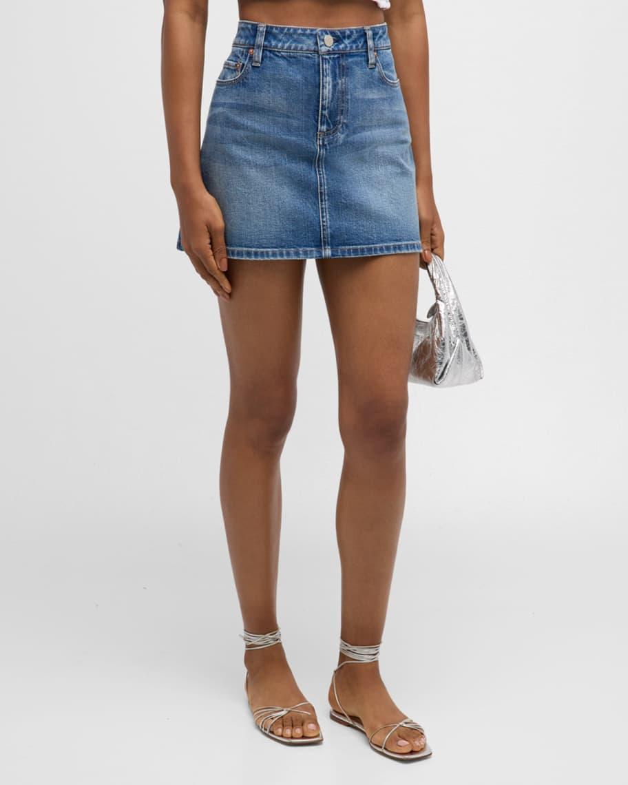 Joss Buckle Back Denim Mini Skirt  Product Image