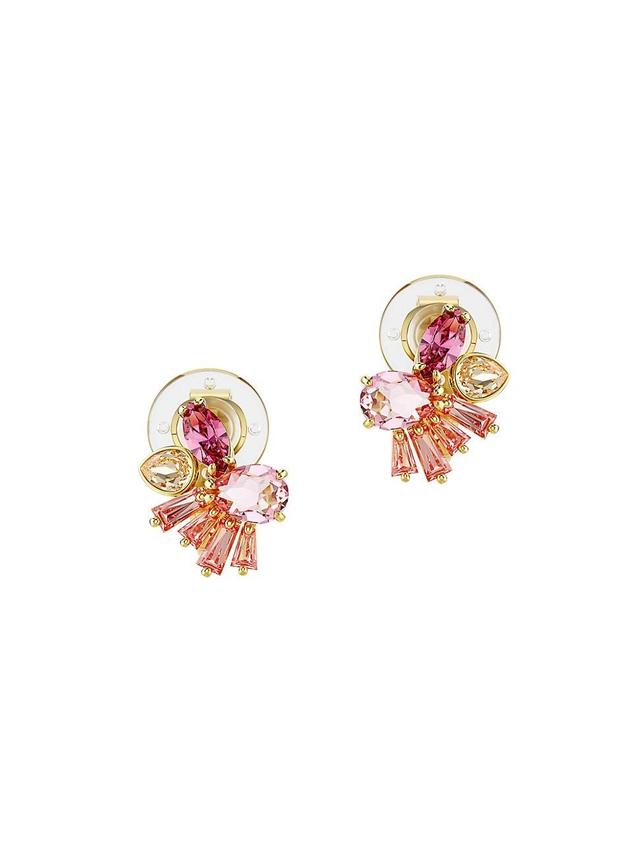 Womens Goldtone & Glass Crystal Hoop Earrings Product Image