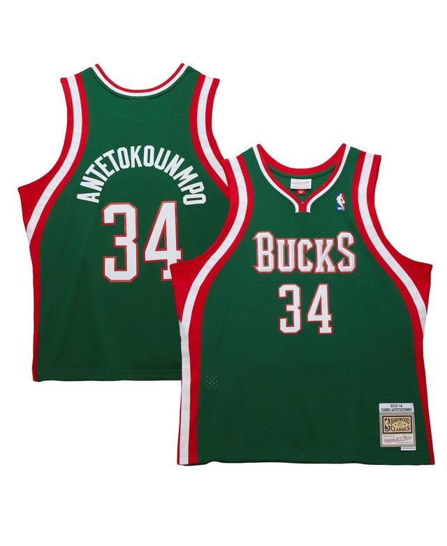 Mens Mitchell & Ness Giannis Antetokounmpo Hunter Green Milwaukee Bucks 2013/14 Hardwood Classics Swingman Jersey - Hunter Green Product Image