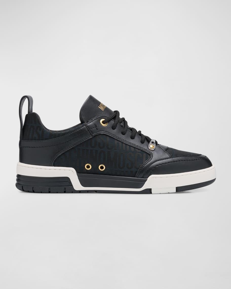 Mens Nylon-Logo and Leather Low-Top Sneakers Product Image