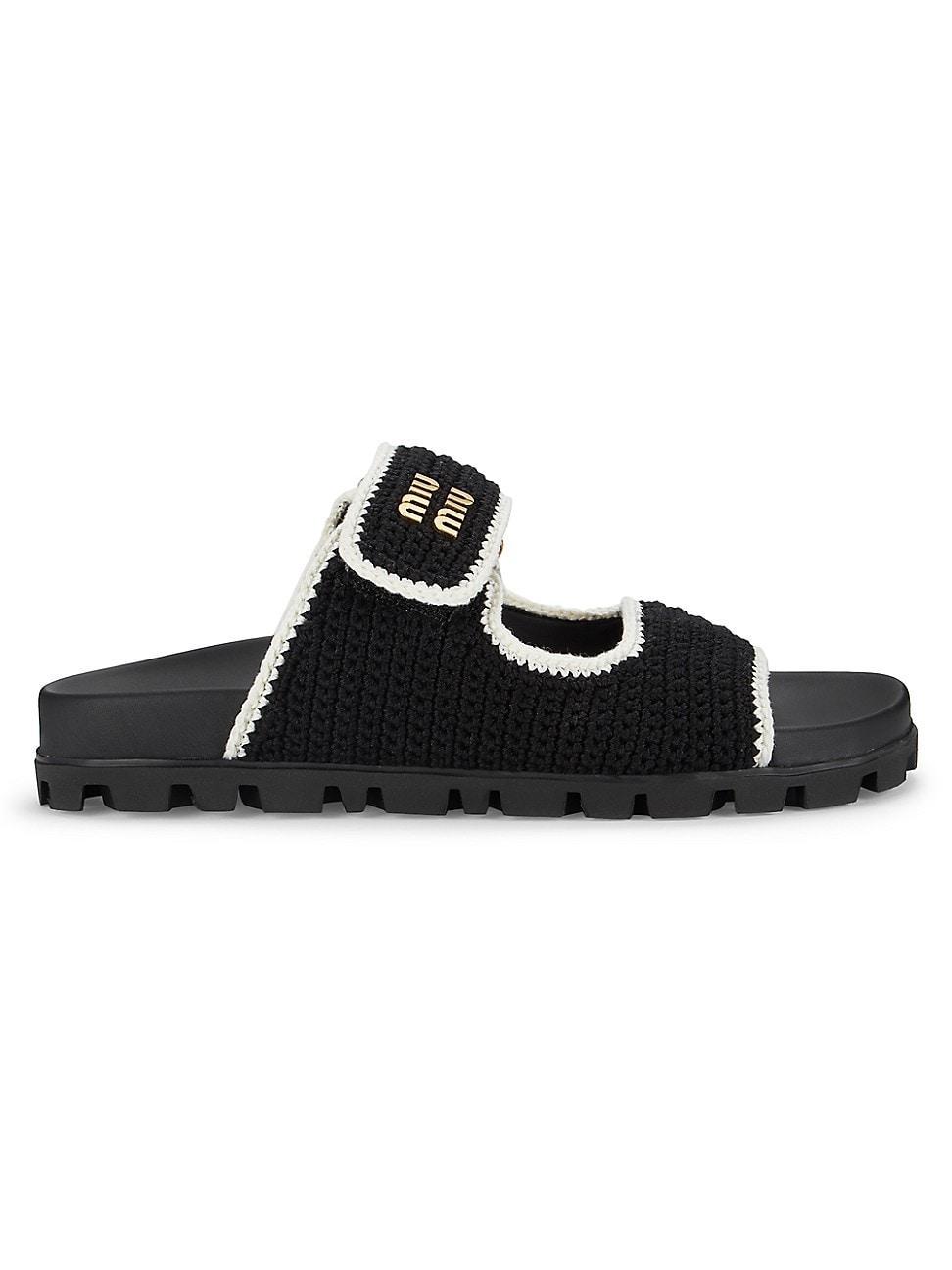 Womens Logo Cotton Crochet Sandals Product Image