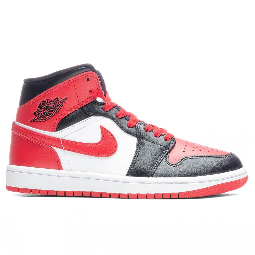 Air Jordan 1 Mid Women's - Black/Gym Red/White Female Product Image