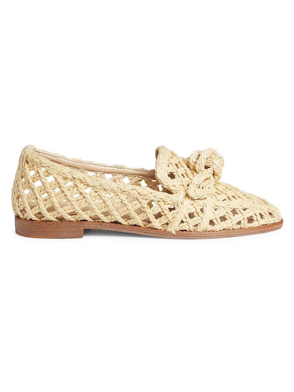 Womens Clarita Raffia Loafers Product Image