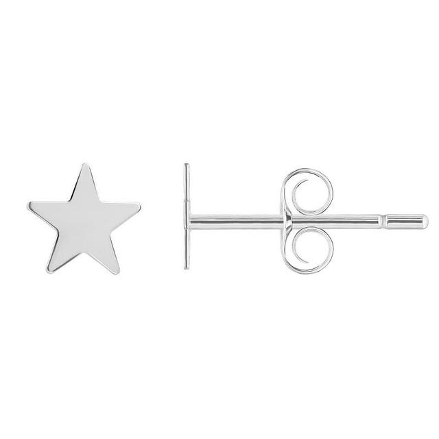 Star Stud Earrings, Womens, 14k White Gold Product Image