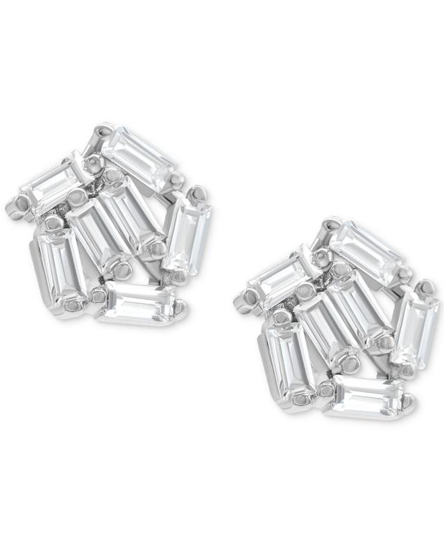 Adornia Cubic Zirconia Swirl Earrings, Womens, Silver Tone Product Image