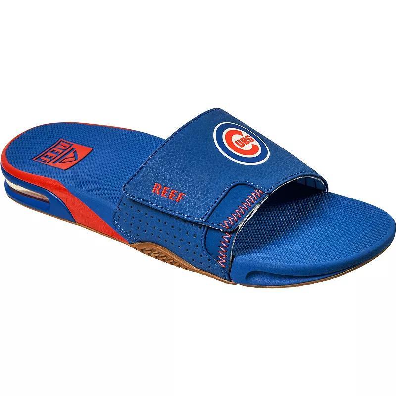 Mens REEF Chicago Cubs Fanning Slide Sandals Product Image