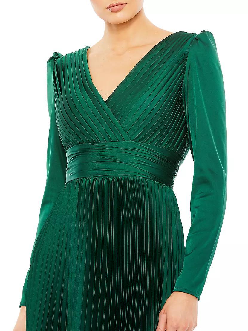 Ieena Pleated V-Neck Gown Product Image