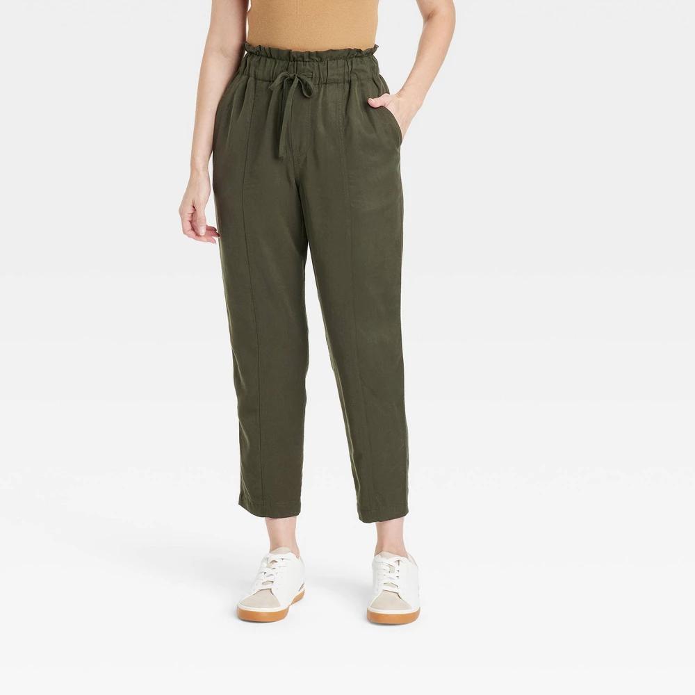 Womens High-Rise Tapered Ankle Pull-On Joggers - A New Day Olive product image