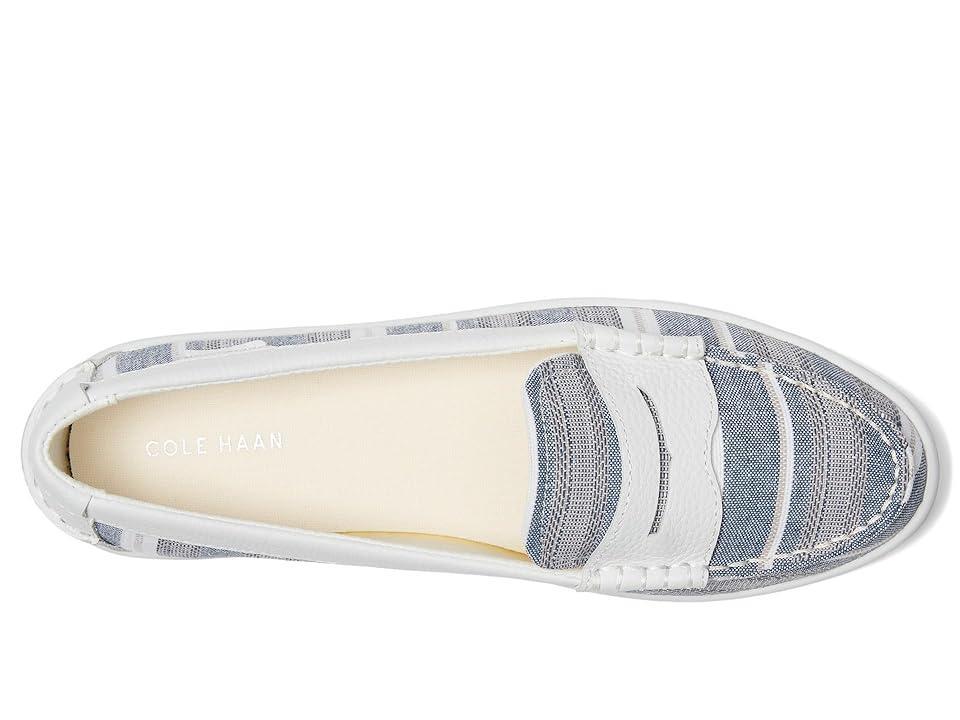 Cole Haan Nantucket Penny (Blue/Ivory Stripe Canvas/White) Women's Flat Shoes Product Image