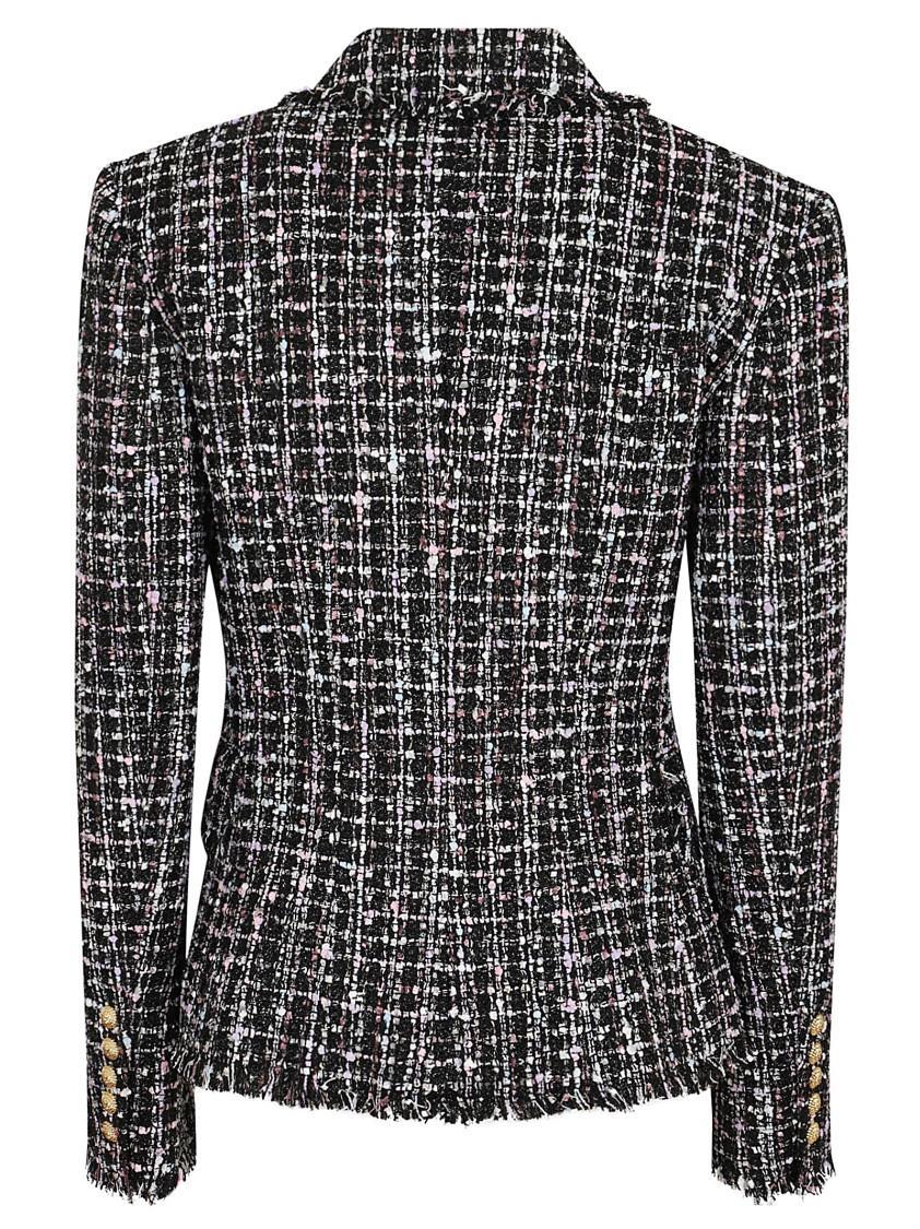 Tweed Jacket Structured Cinched Waist In Black Product Image