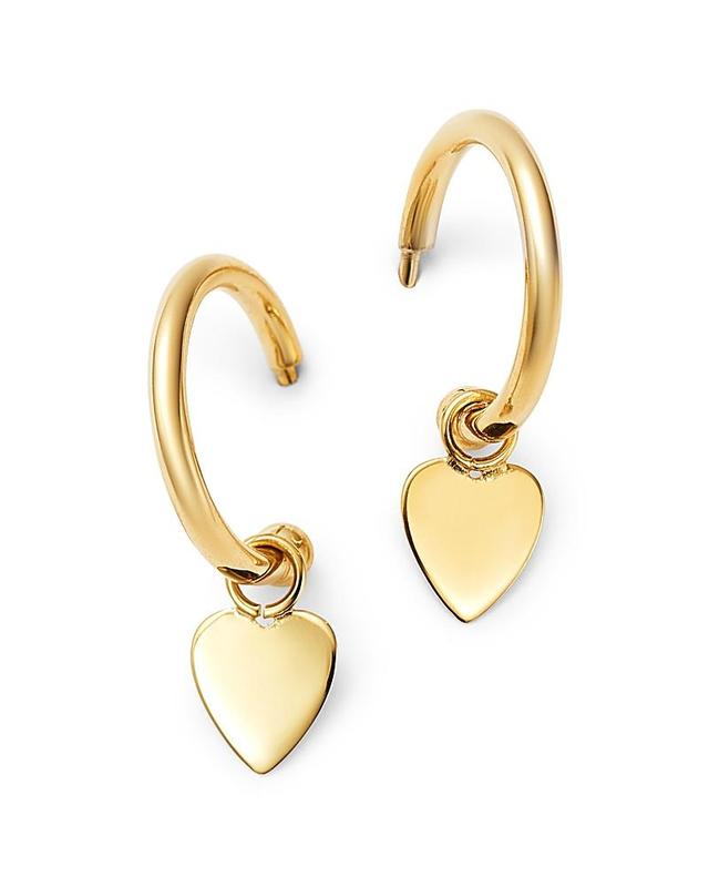 Moon & Meadow 14K Yellow Gold Small Dangling Heart Hoop Earrings - 100% Exclusive Product Image