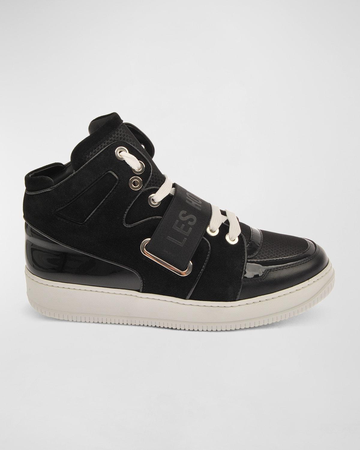 Mens Logo Mix-Media High-Top Sneakers Product Image