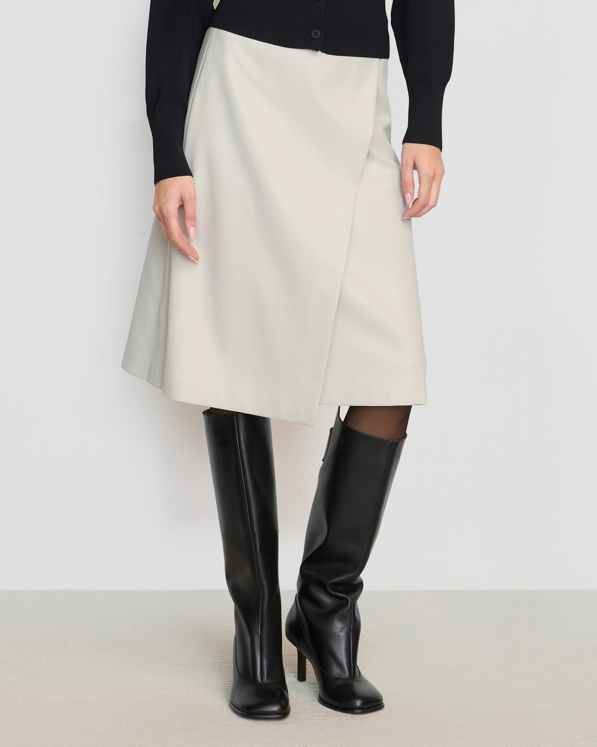 Alba Asymmetric Vegan Leather Skirt Product Image