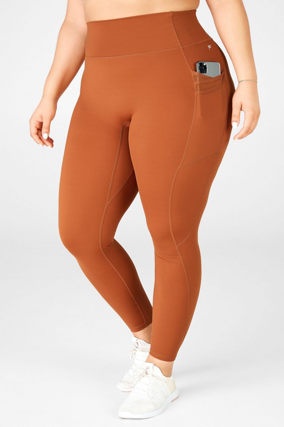 Fabletics Trinity High-Waisted Pocket Legging Womens orange plus Size 4X product image