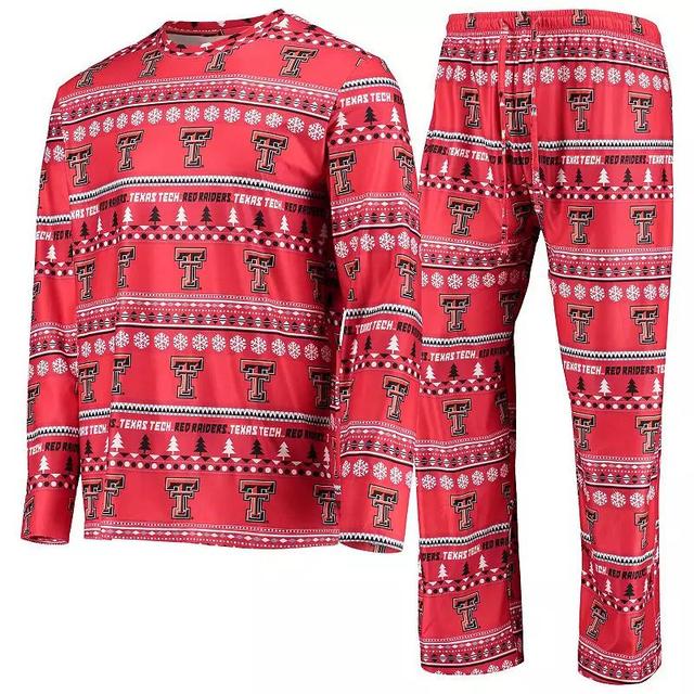 Mens Concepts Sport Texas Tech Raiders Ugly Sweater Long Sleeve T-Shirt and Pants Sleep Set Product Image