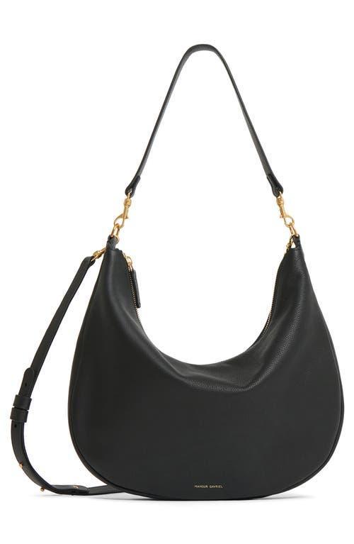 MANSUR GAVRIEL Swing Leather Hobo Bag In Black Product Image