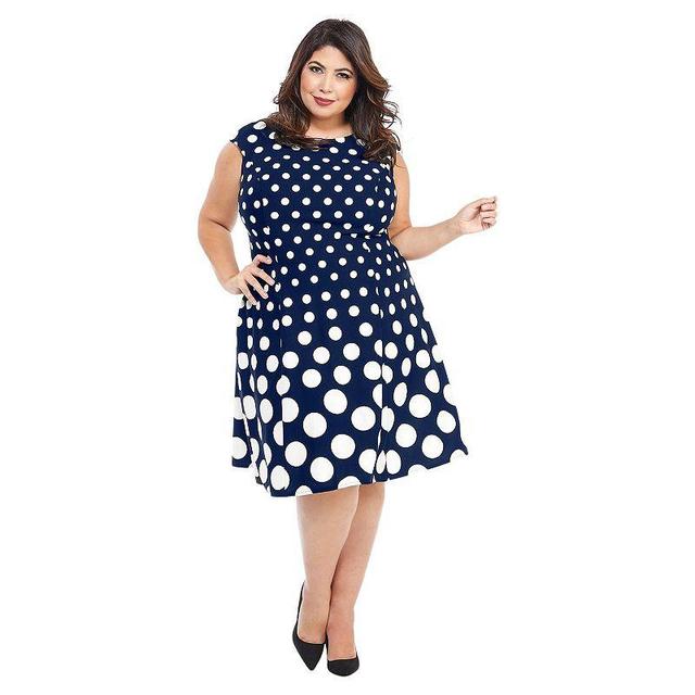 Plus Size London Times Cap Sleeve Fit & Flare Dress, Womens Product Image