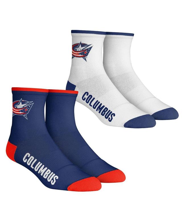 Mens Rock Em Socks Columbus Blue Jackets Core Team 2-Pack Quarter Length Sock Set - White Product Image