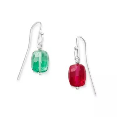 Faceted Gemstone Christmas Earrings Product Image