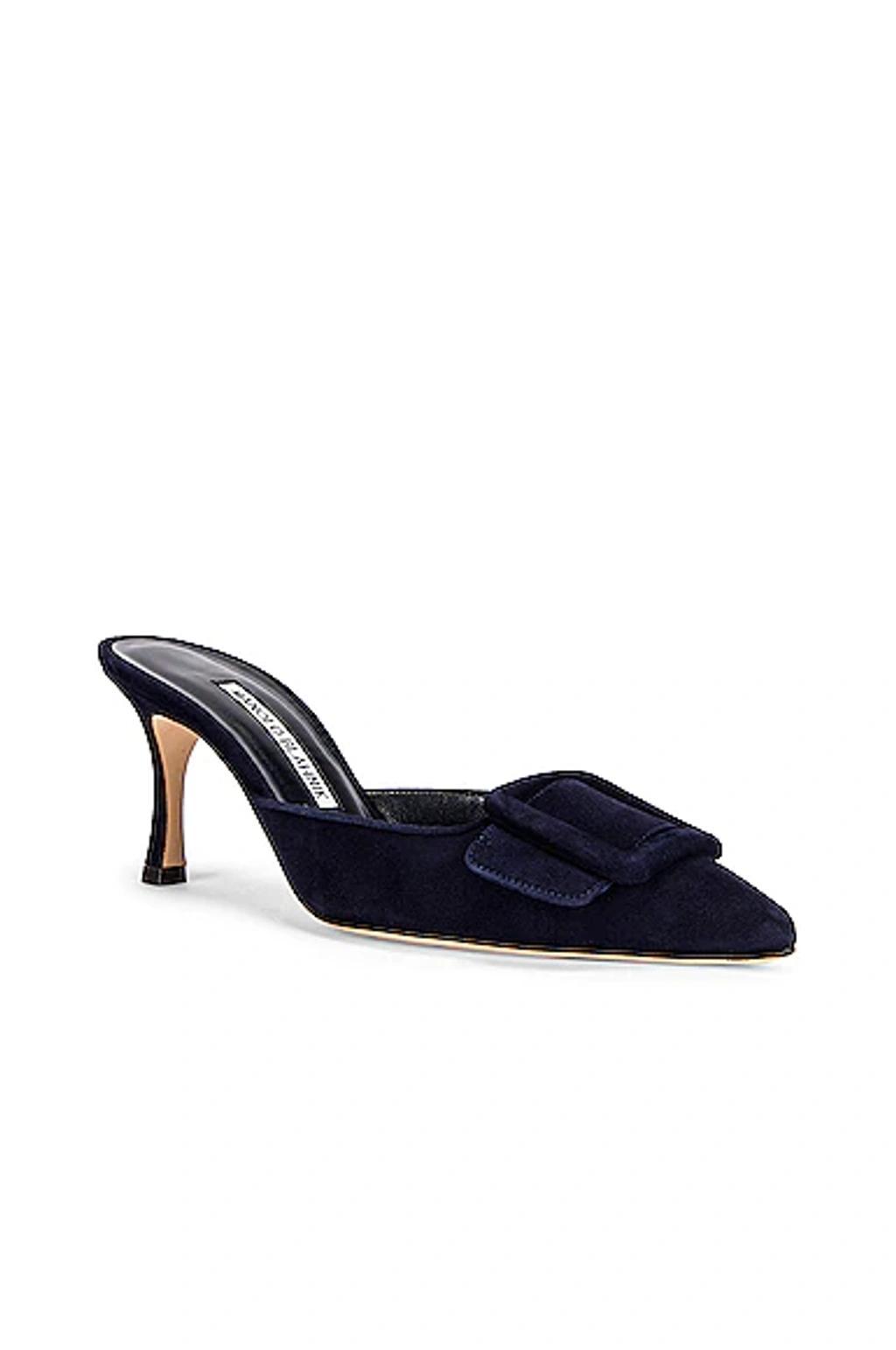 MANOLO BLAHNIK Maysale 70 Mule In Navy Product Image