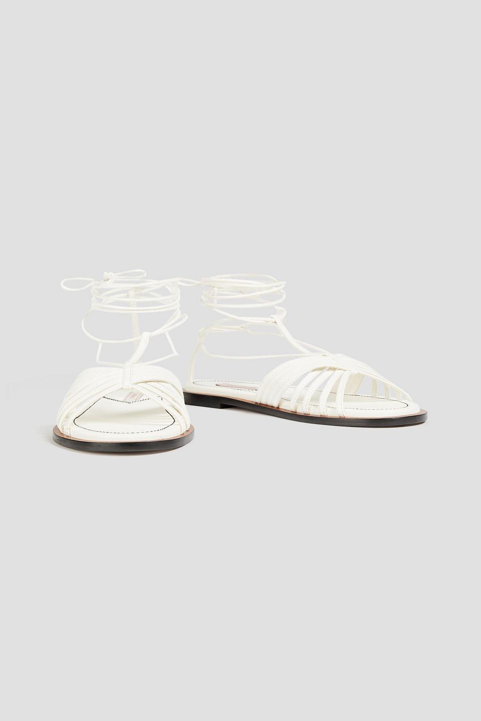 Lace-up Leather Sandals In White product image