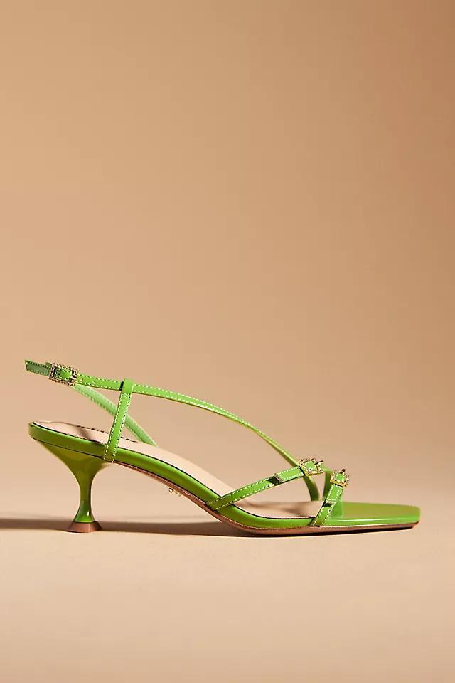 Lola Cruz Asymmetrical Buckle Heels Product Image