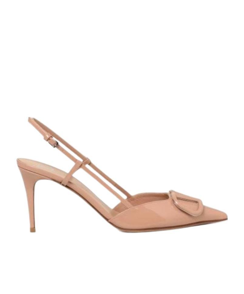 VALENTINO GARAVANI Vlogo Signature Patent Leather Slingback Pump 80mm Woman Rose Cannelle 42 Product Image