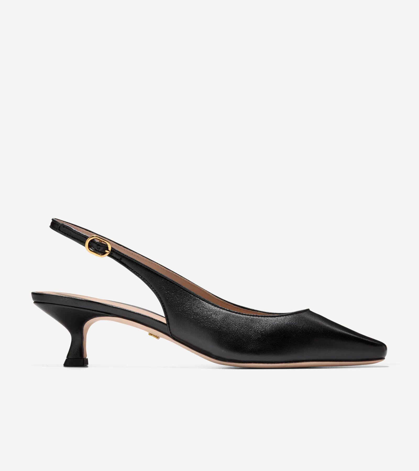 Cole Haan Womens Tayla Kitten Heel Sling Pumps 45Mm - Black Size 7.5 Product Image