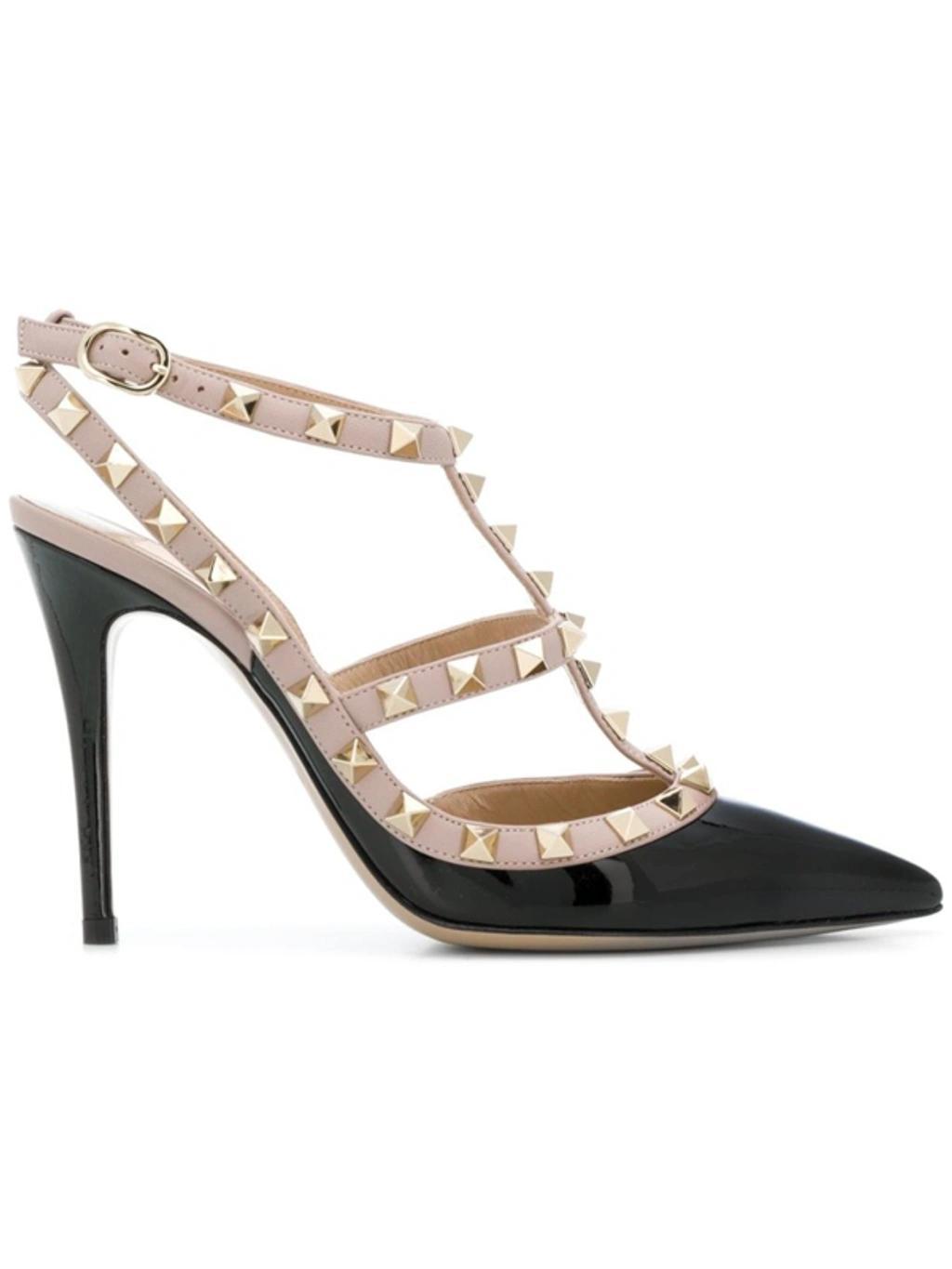 VALENTINO GARAVANI Rockstud Ankle Strap Pumps In Black Product Image