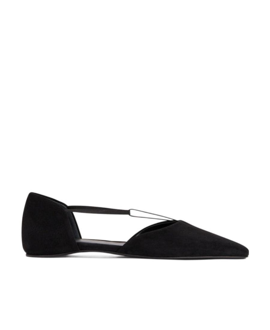 TOTÊME The T-strap Suede Ballerina Shoes In Black Product Image