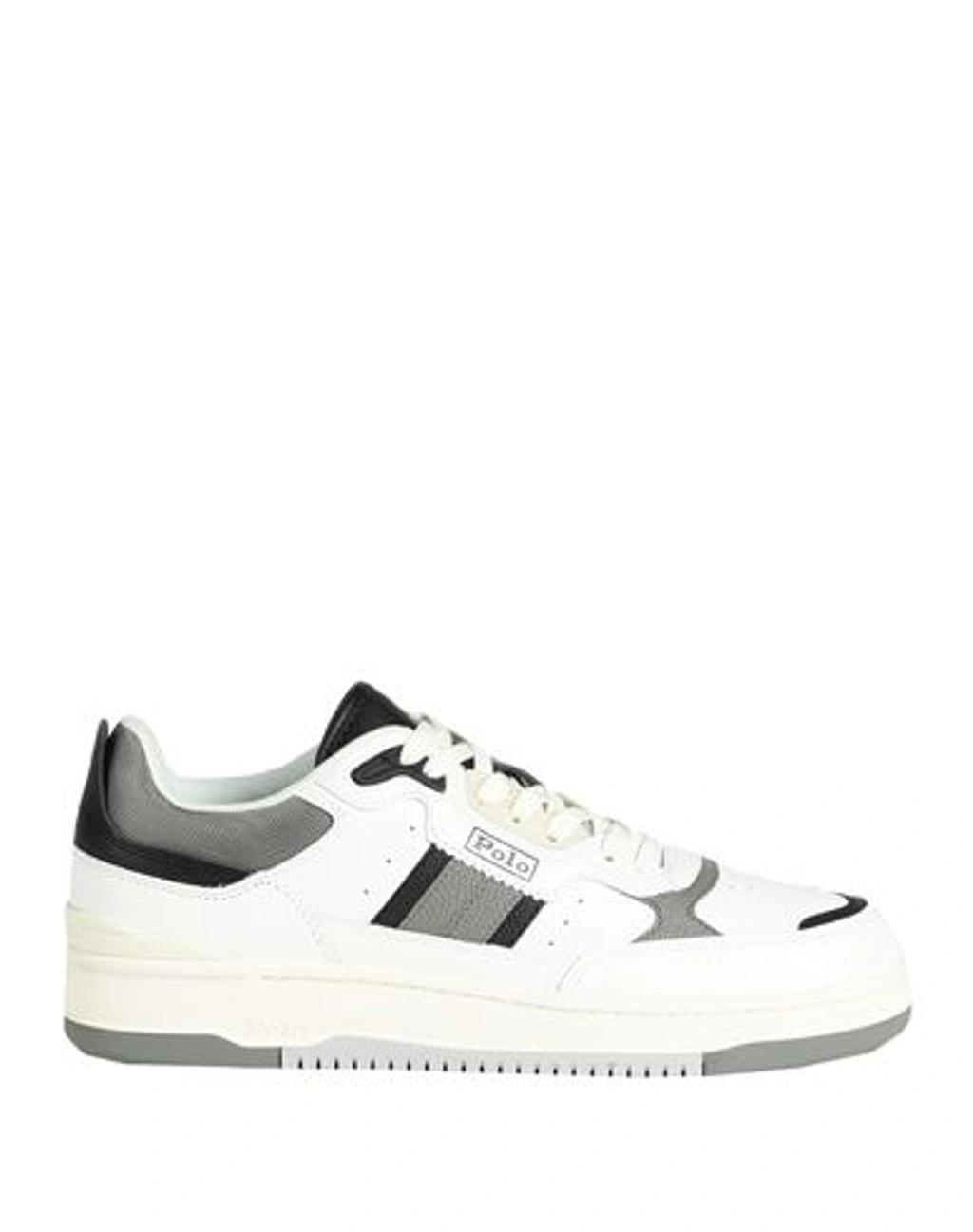 POLO RALPH LAUREN Masters Sport Leather Trainer White Grey Product Image