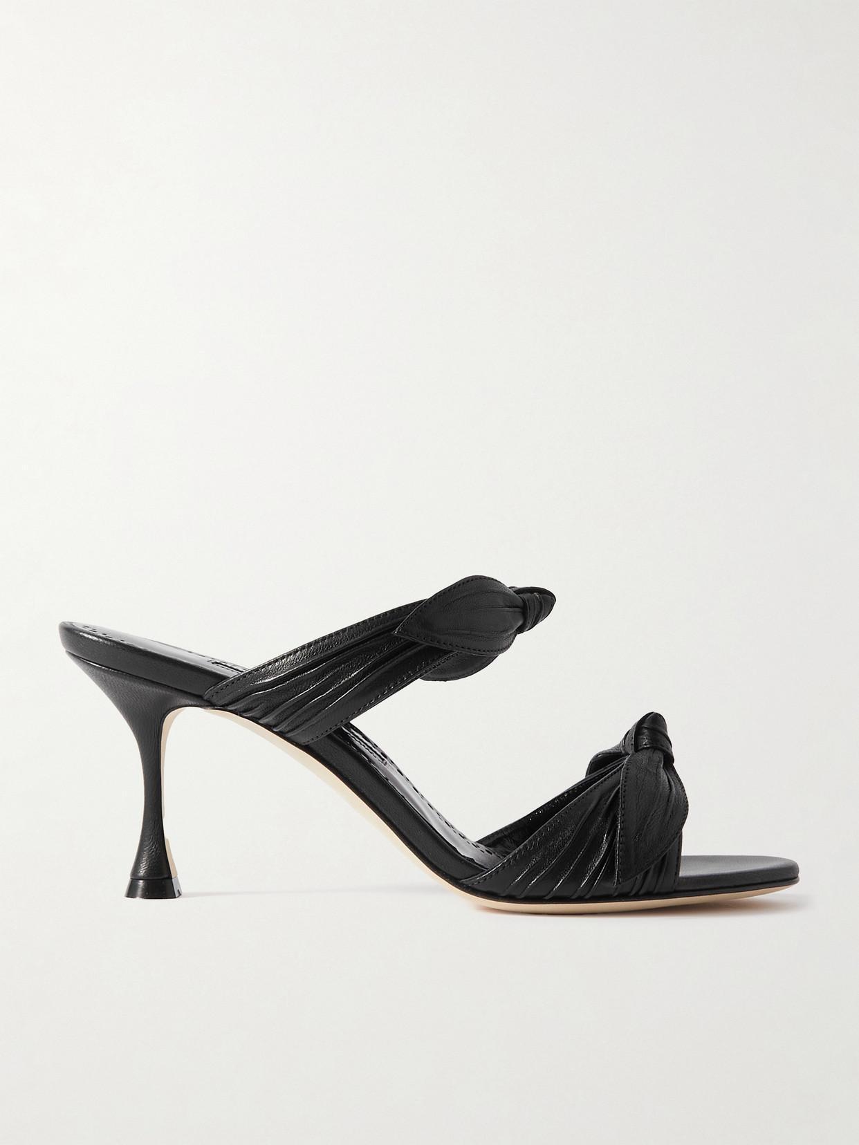 Lollo 70 Bow-embellished Leather Mules In 0015 Black Product Image