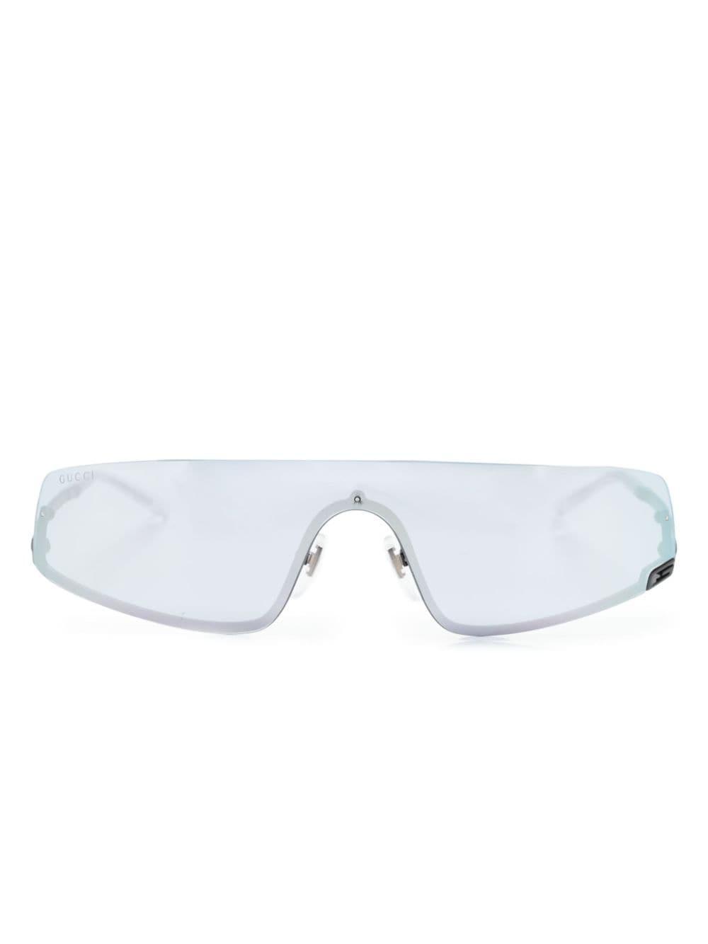 Square-g-motif Shield-frame Sunglasses In Black Product Image