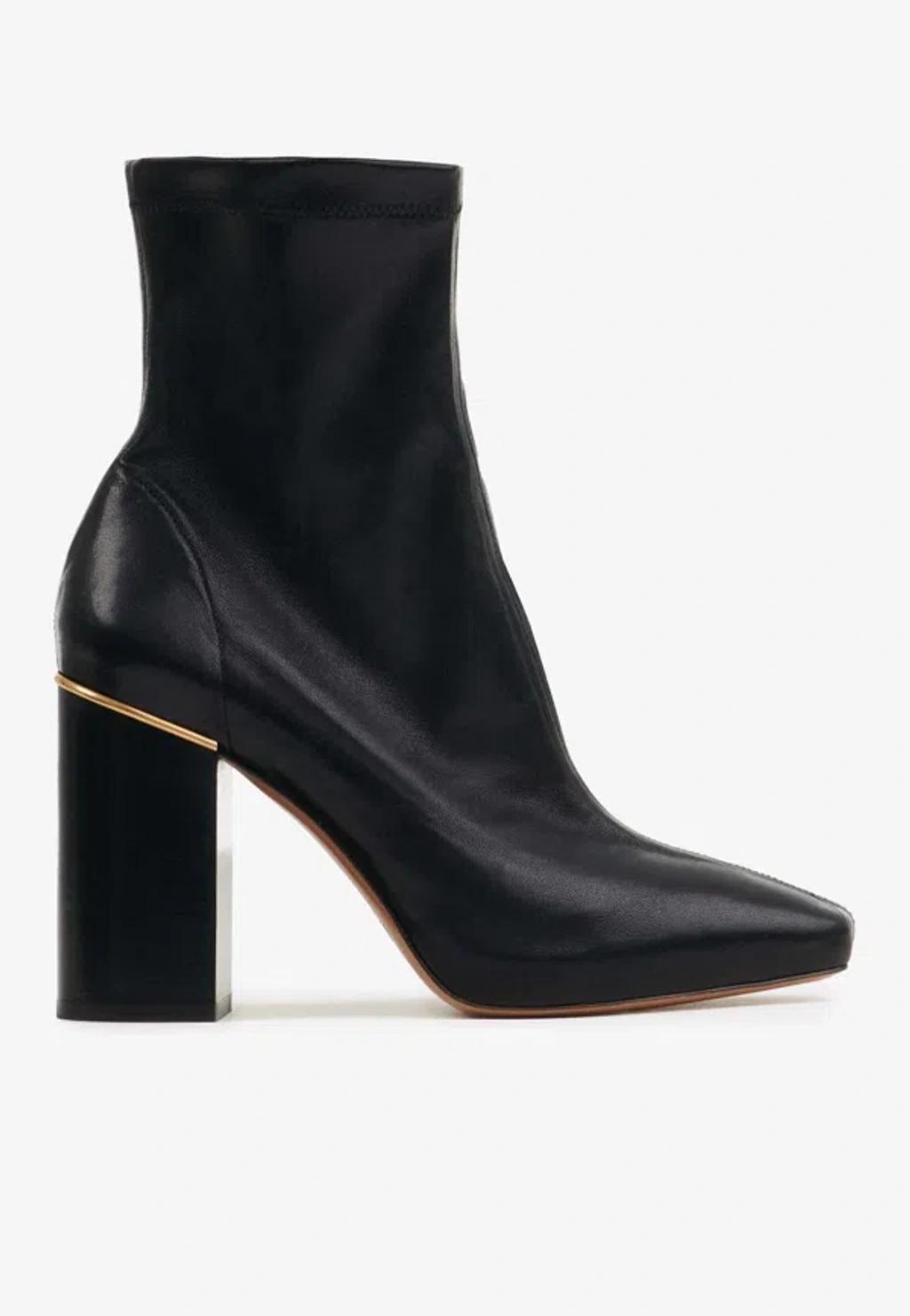 CHLOÉ Ambre 95 Nappa Leather Ankle Boots In Black product image