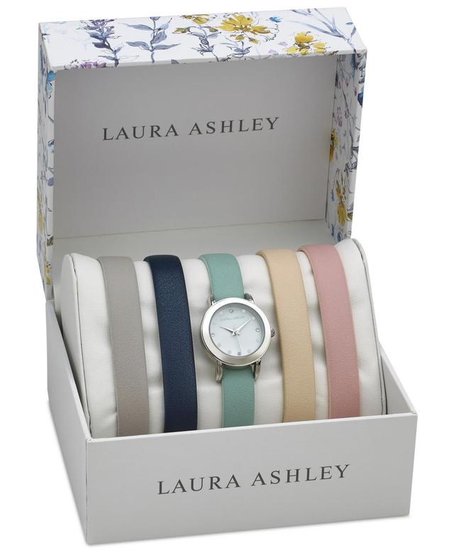 Laura Ashley Womens Quartz Multi-Colored Polyurethane Straps Watch 26mm Set Product Image