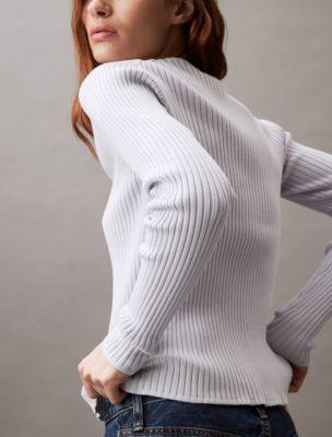 Smooth Cotton Rib Sweater Cardigan Product Image