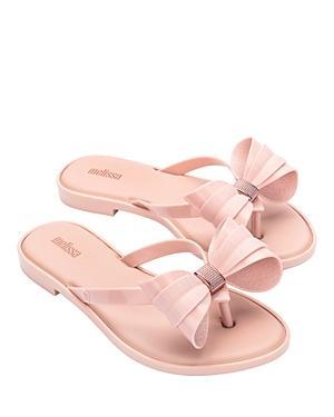 Melissa Womens Flip Flop Slim Bow Detail Thong Sandals Product Image