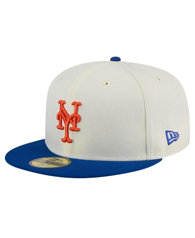 Mens New Era Cream New York Mets Evergreen Chrome 59FIFTY Fitted Hat Product Image