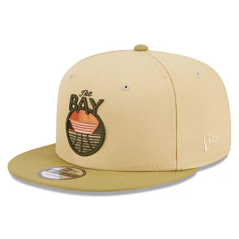 Mens New Era Khaki/Tan Golden State Warriors Green Collection Repreve 9FIFTY Snapback Hat Product Image