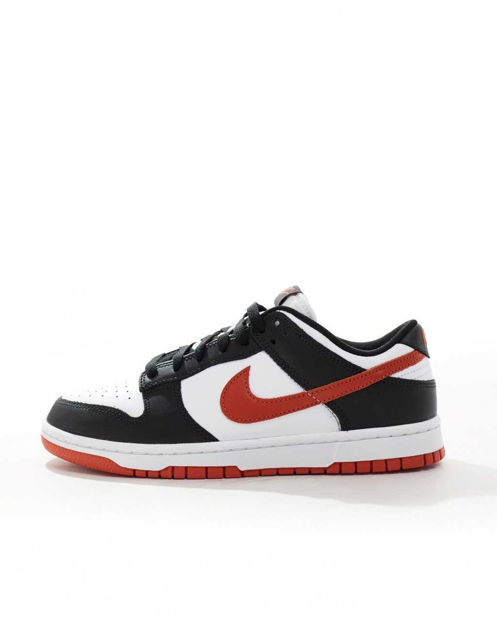 Nike Dunk Low Retro sneakers in white, black and red Product Image