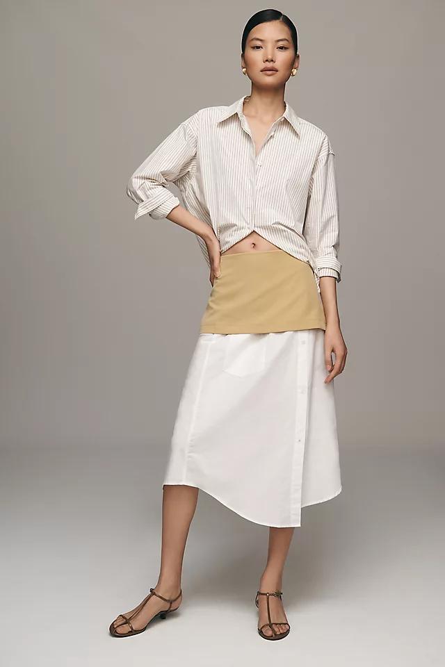 Maeve Layered Shirttail Midi Skirt Product Image