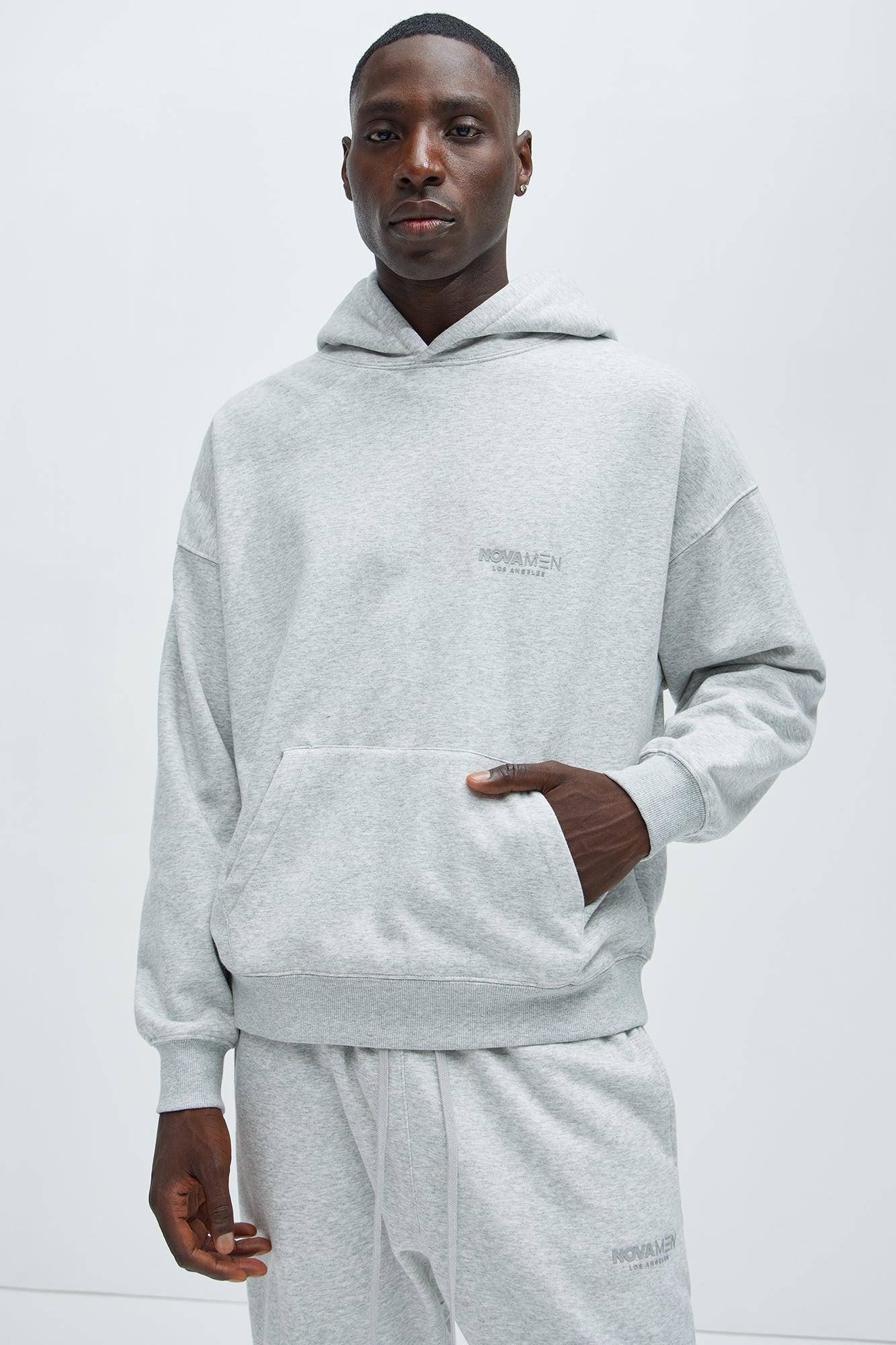 Tyson Novamen Oversized Heavyweight Hoodie - Heather Grey Product Image