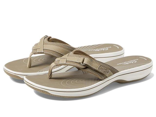 Clarks Womens Cloudsteppers Breeze Sea Flip Flops -TAUPE SYNTHETIC Product Image