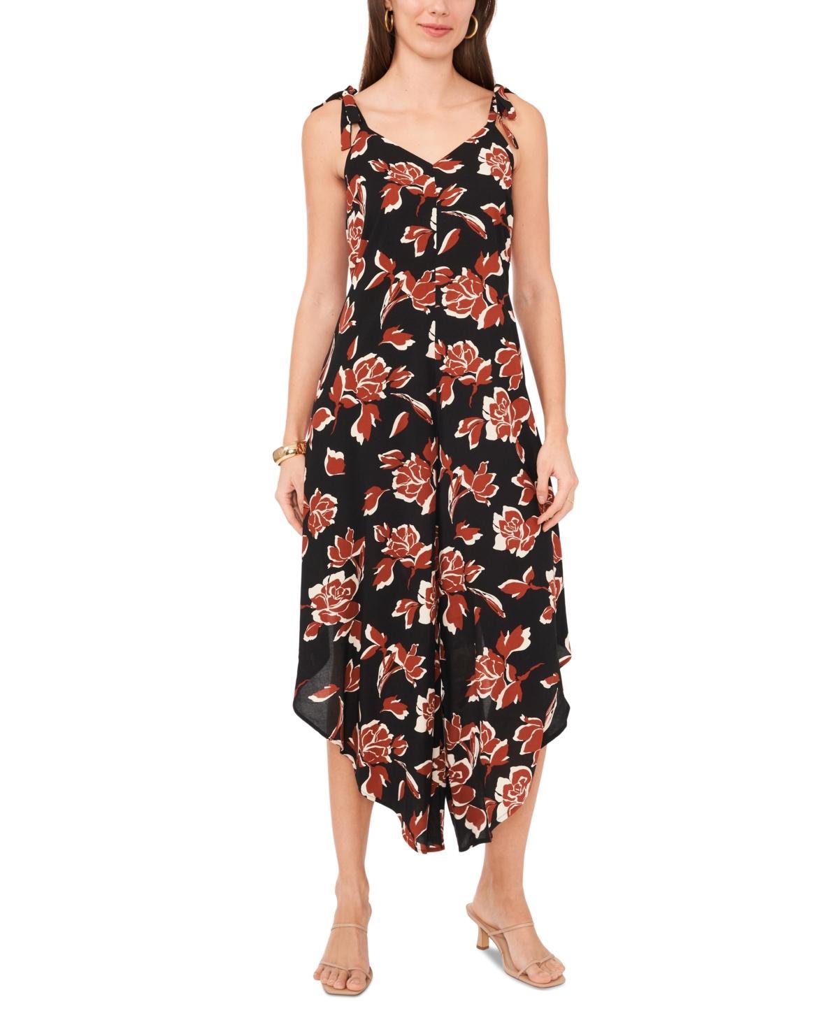 Vince Camuto Womens Printed Sleeveless Asymmetrical-Hem Jumpsuit Product Image