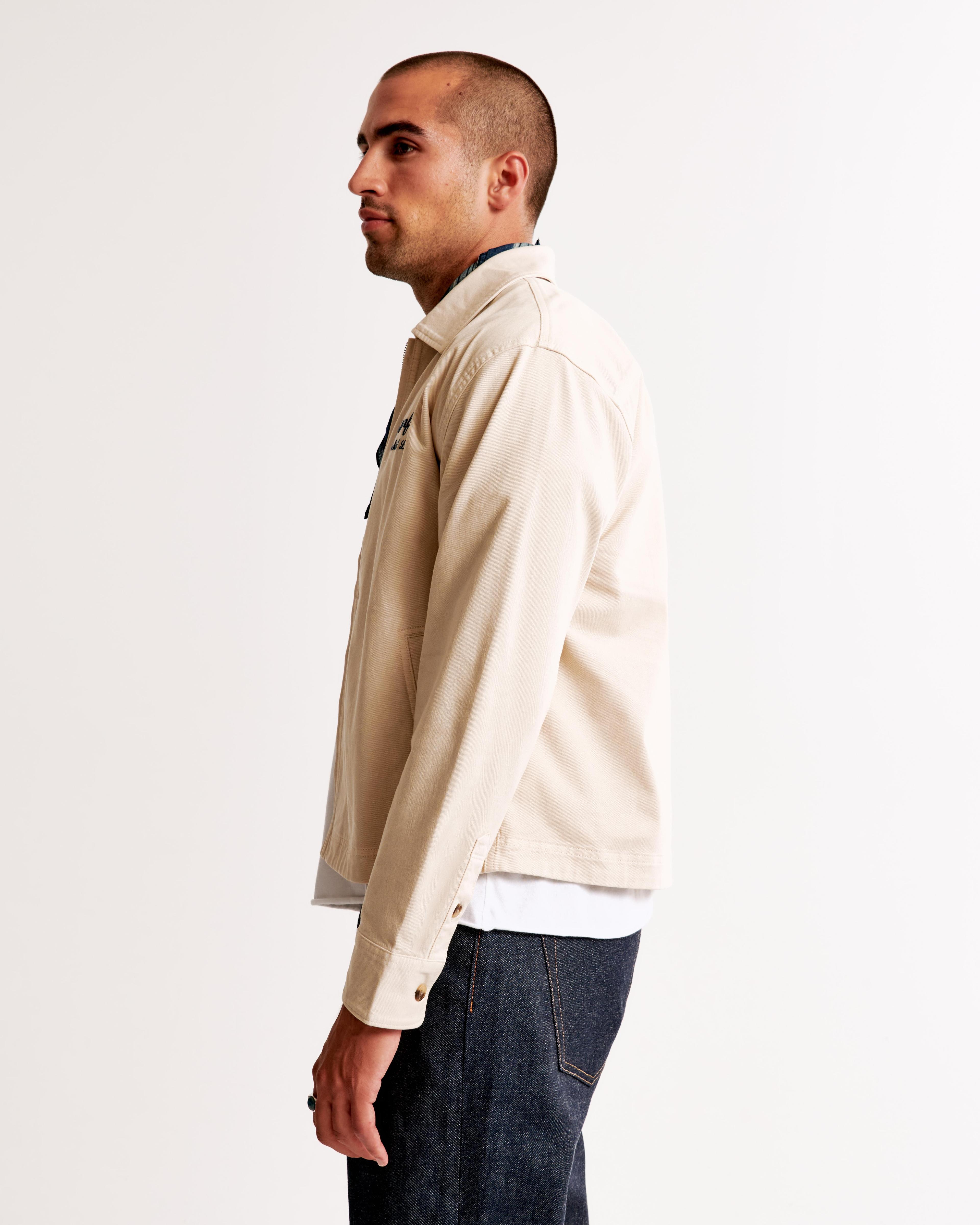 Cropped Twill Zip Shirt Jacket Product Image