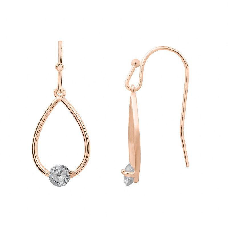 LC Lauren Conrad Rose Gold Tone Nickel Free Teardrop Earrings, Womens, Multicolor Product Image