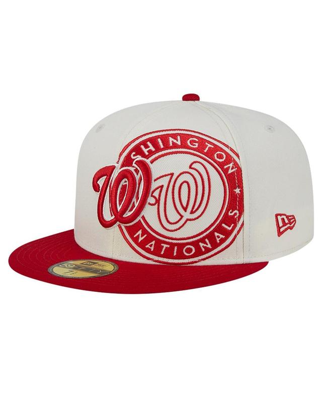 New Era Mens Cream Washington Nationals Lonestar 59FIFTY Fitted Hat - Cream, Red Product Image