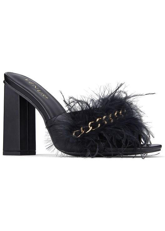 Square Toe Feather Heels Product Image