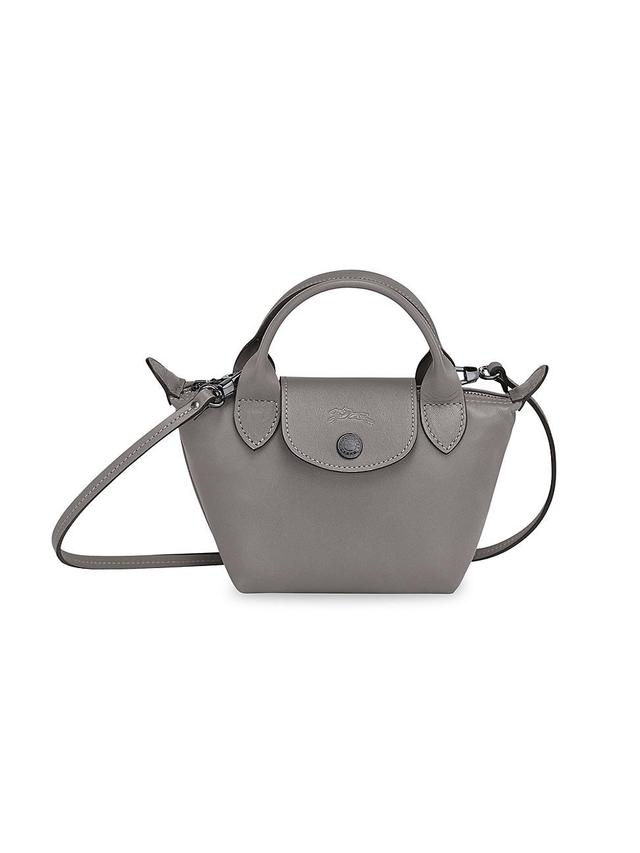 Womens Small Le Pliage Leather Crossbody Tote Product Image